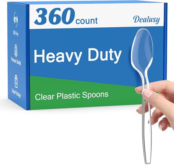 360 Count Clear Plastic Spoons